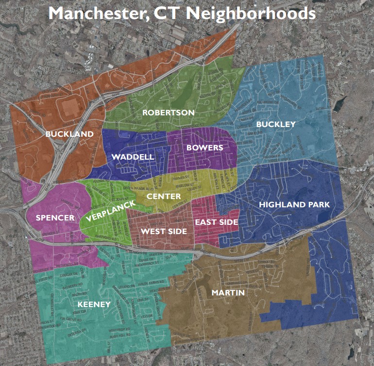 Map Manchester CT Neighborhood